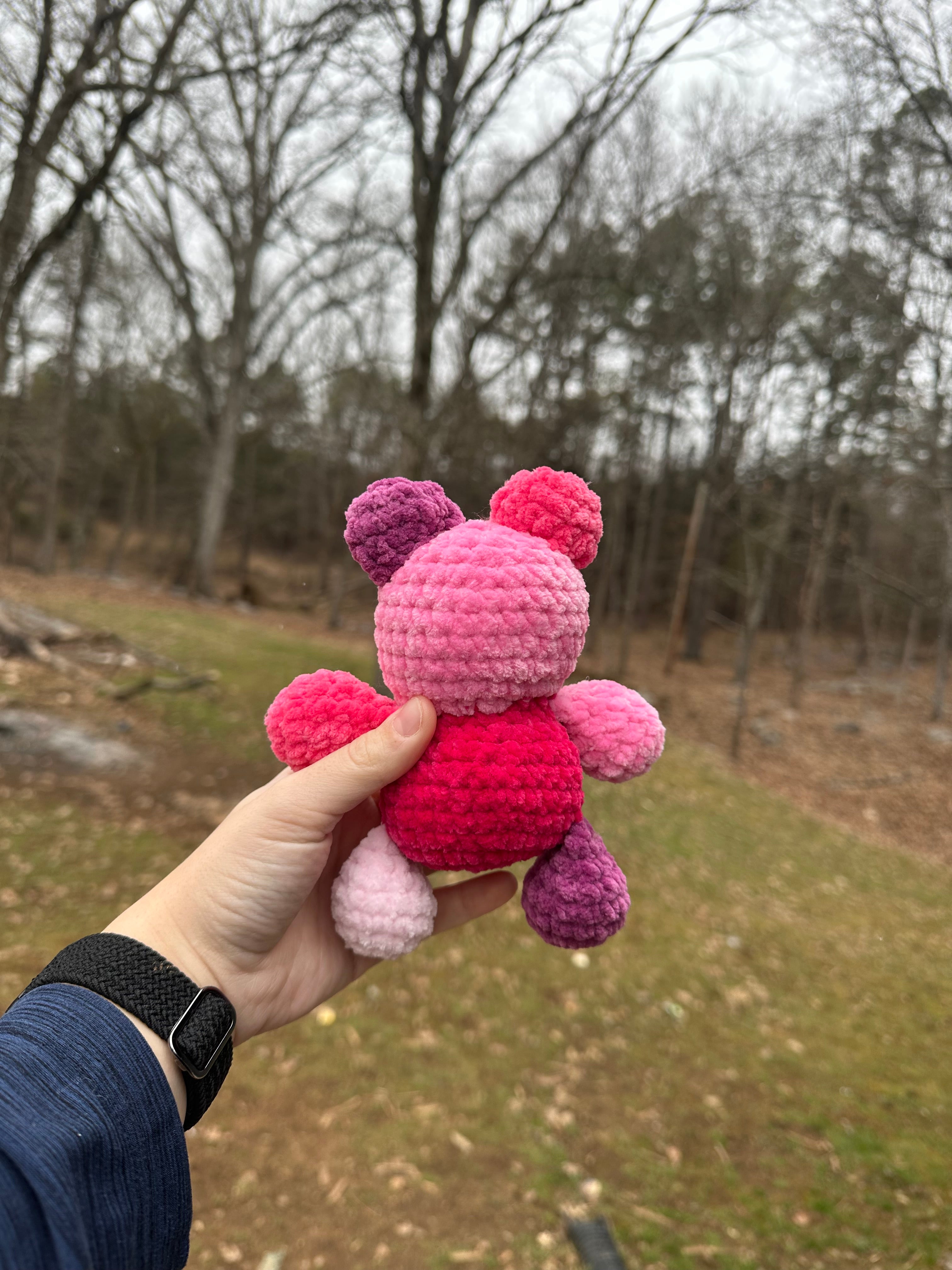 Pink patchwork bear