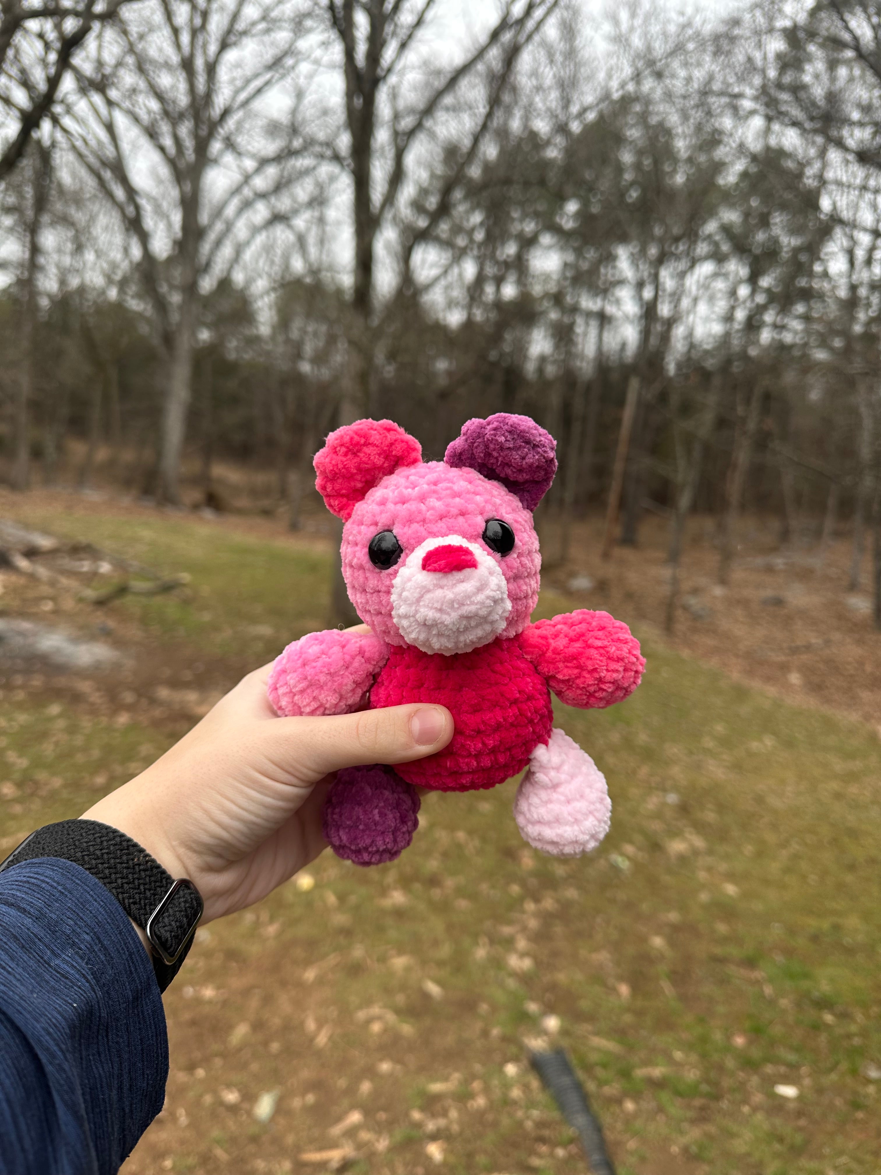 Pink patchwork bear