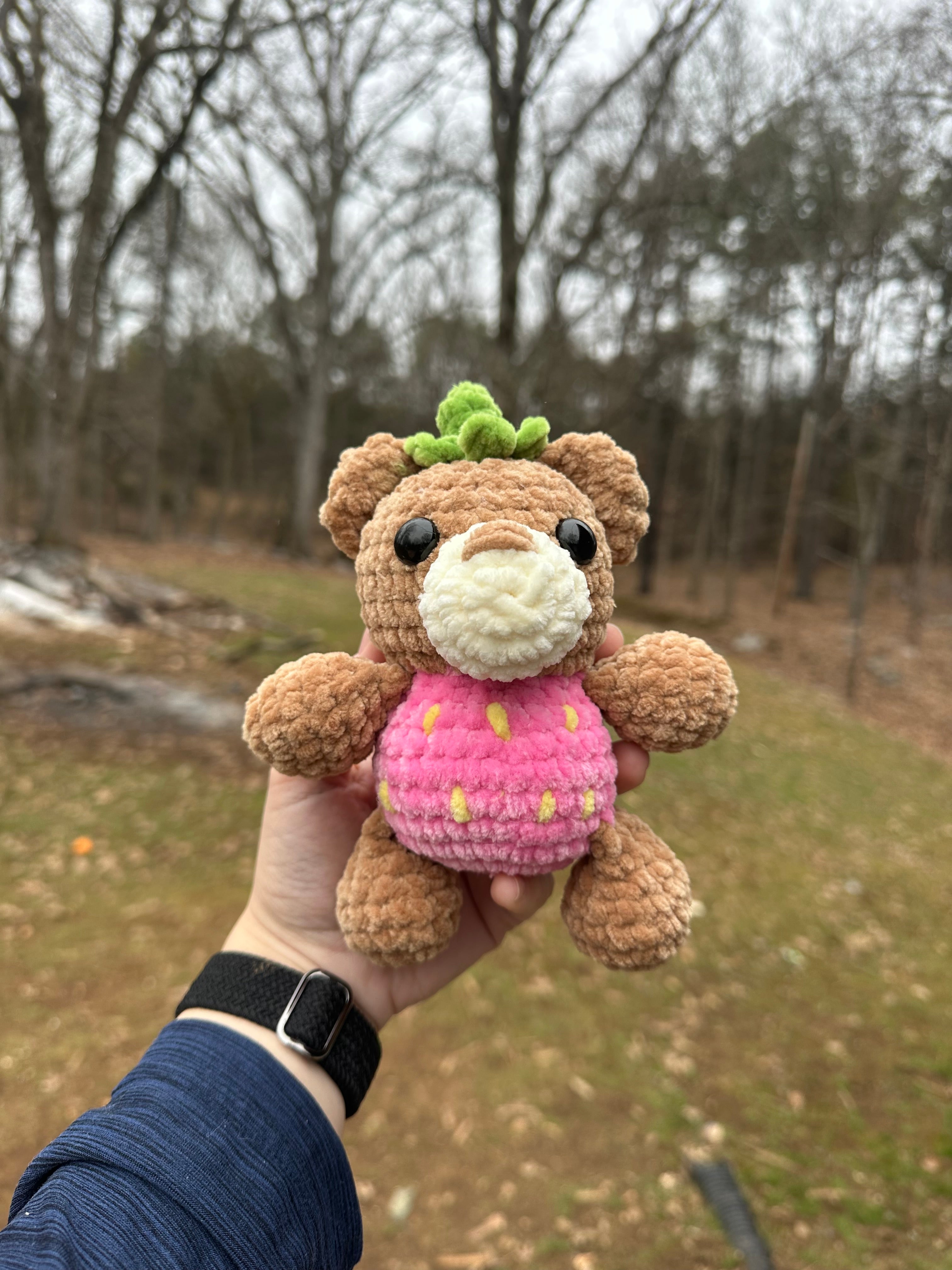 Pink strawberry bear